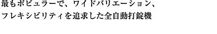 最もポピュラーで、ワイドバリエーション、フレキシビリティを追求した全自動打錠機